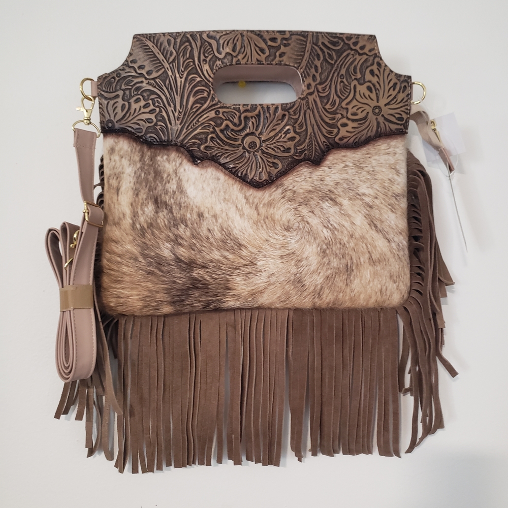 ⚡Elegant Brown Fringe Crossbody Bag 👛